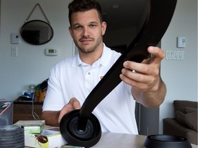 Sébastien Taché with a bed-bug trap, one of many products offered by his company Bed Bug SOS.  "We see ourselves as a sort of one-stop shop for people looking for solutions to the bedbug problem. One of the challenges I had was having to go a lot of different places to get what you're looking for."