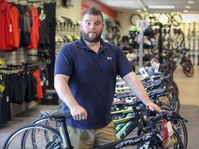 MONTREAL, QUE.: JUNE 23, 2016 -- Frasers Sports owner Dan Stocker in the store in the Valois area of Pointe Claire, west of Montreal Thursday June 23, 2016. (John Mahoney} / MONTREAL GAZETTE) ORG XMIT: 56531 - 7532