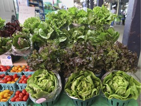 A selection of Quebec lettuce at the Atwater market.