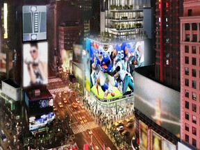 An artists rendering of what the NFL Times Square experience will look like. (PRNewsFoto/Cirque du Soleil)