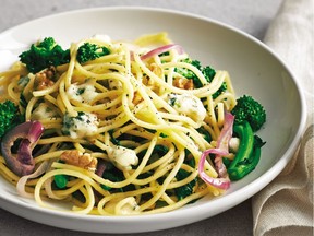 Rapini and blue cheese liven up a simple pasta dish from a new pasta cookbook.