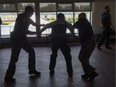 Security officers take part in a training course June 1, 2016, in Montreal.