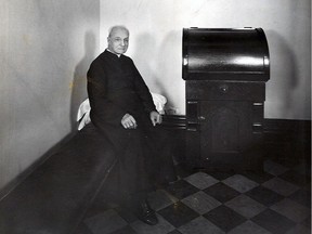 This handout file picture released by the Archives de l'Oratoire Saint Joseph shows an undated portrait of Brother André, who founded St-Joseph's Oratory.