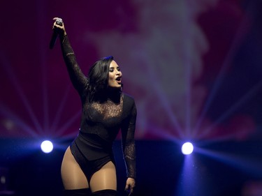 Demi Lovato performs at the Bell Centre in Montreal, July 22, 2016.