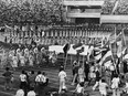 A casual atmosphere marked the closing ceremony of the Montreal Olympics on Aug. 1, 1976.