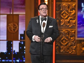 “The stage is where I feel most at home,” says Nathan Lane, pictured at the Tony Awards in June 2016. “It’s where I get to do the most challenging things. And having a live audience is a bonus.”