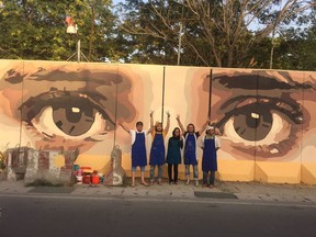 A pmural from the ArtLords project in Kabul, co-founded by social and human-rights activist Omaid Sharifi. Images often include large eyes; some accompanied by the warning "I see you" or "God and the people are watching." Photo by Omaid Sharifi