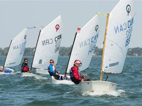 Canada's best youth sailors ply the waters of Lake St. Louis just outside the Royal St. Lawrence Yacht Club in Dorval during national championships in 2013. Quebec's best will do the same, July 22 to 24, during the Quebec Games.
