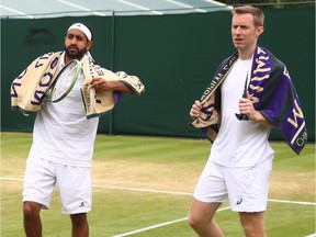 Toronto's Adil Shamasdin and and Jonathan Marray of Great Britain saw their Wimbledon title hopes come to an end on Wednesday, July 6, 2016.