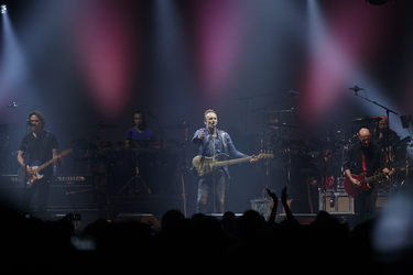 English musician Sting performs with Peter Gabriel, not pictured, at the Bell Centre in Montreal as part of their Rock Paper Scissors tour on Tuesday, July 5, 2016.