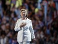 Hillary Clinton takes the stage during the final day of the Democratic National Convention in Philadelphia.