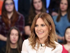 Julie Snyder on the set of Tout le monde en parle, May 1, 2016.