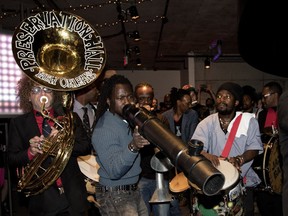 Members of the Preservation Hall Jazz Band take part in the Kanpe Kanaval benefit at the SAT in Montreal on Feb. 19, 2016.