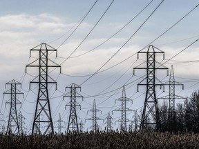 Hydro towers in Quebec.