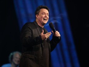 Comedian Mike Ward performs during  the "XXX" gala in Montreal's Place des Arts concert hall Friday, July 27, 2012 during the Just for Laughs festival.