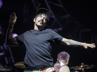 Anthony Kiedis of the American band Red Hot Chili Peppers performs during Day One of the Osheaga Music and Arts Festival at Parc Jean-Drapeau in Montreal on Friday, July 29, 2016.