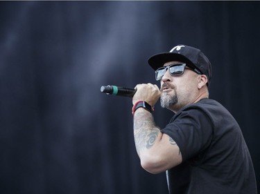 B-Real of the American hip hop group Cypress Hill performs during Day One of the Osheaga Music and Arts Festival at Parc Jean-Drapeau in Montreal on Friday, July 29, 2016.