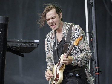 Devon Portielje of the Montreal indie rock band Half Moon Run performs during Day One of the Osheaga Music and Arts Festival at Parc Jean-Drapeau in Montreal on Friday, July 29, 2016.