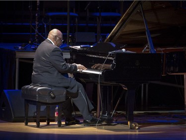 Piano legend Oliver Jones, with his trio, gave his farewell concert at the Montreal International Jazz Festival at the Maison Symphonique in Montreal, Thursday July 7, 2016.