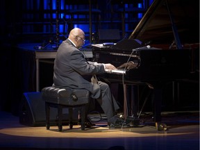 Piano legend Oliver Jones, with his trio, gave his farewell concert at the Montreal International Jazz Festival at the Maison Symphonique in Montreal, Thursday July 7, 2016.