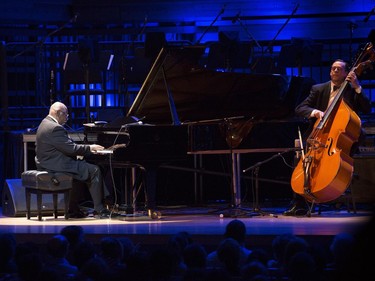 Piano legend Oliver Jones, with his trio, gave his farewell concert at the Montreal International Jazz Festival at the Maison Symphonique in Montreal, Thursday July 7, 2016.