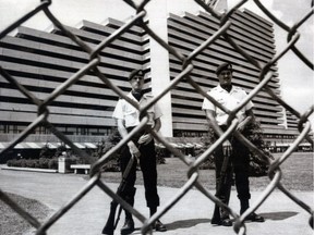 Security was tight at the Olympic Village during the 1976 Summer Olympics in Montreal.