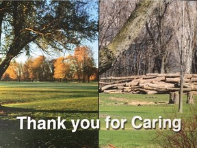The front of a postcard sent from supporters of the Dorval Municipal Golf Course to Prime Minister Justin Trudeau's office in the hope of saving the golf course.