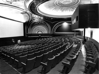December 1976: The interior seating at one of the theatres in Montreal's Loew's 5 complex.