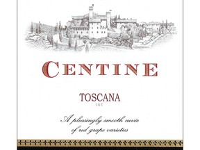Wine label, in part, of Toscana IGT 2013, Centine, Banfi, Italy red, $18, SAQ # 908285.