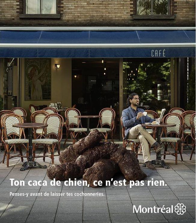 A poster that's part of a 2016 city of Montreal cleanliness campaign. Source: City of Montreal