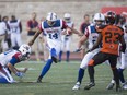 Alouettes kicker Boris Bede kicks a field goal against the B.C. Lions during second quarter on Thursday, August 4, 2016.