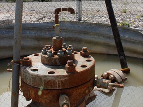 An oil well is seen on  August 13, 2013 on Anticosti Island.