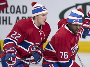 Canadiens' Dale Weise and P.K. Subban sport tuques to promote the 2016 NHL Winter Classic.
"Being there for two and a half years, I've got nothing but good things to say about him as a teammate," Weise says of his former teammate.
