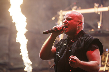 David Draiman of the American metal band Disturbed performs on day two of the Heavy Montreal music festival at Jean-Drapeau Park in Montreal on Sunday, August 7, 2016.