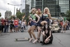 Drag performers pose for a photo as they take part in the Montreal Pride Parade through Rene-Levesque boulevard in downtown Montreal on Sunday, August 14, 2016.