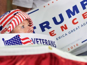 A supporter of Republican presidential candidate Donald Trump at a campaign event Aug. 9, 2016, in North Carolina.