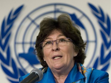 United Nations High Commissioner for Human Rights Louise Arbour addresses a news conference in Mexico City in 2008. The former Canadian magistrate strengthened the UN Office of the High Commissioner for Human Rights during her mandate, observers said.