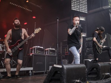 American metalcore band Memphis May Fire performs on Day Two of the Heavy Montréal music festival at Jean-Drapeau Park in Montreal on Sunday, August 7, 2016.