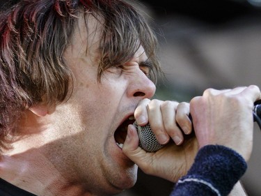 Barney Greenway of the British metal band Napalm Death performs on Day Two of the Heavy Montréal music festival at Jean-Drapeau Park in Montreal on Sunday, August 7, 2016.