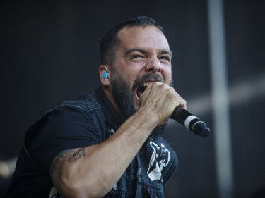 Jesse Leach of the American metalcore band Killswitch Engage performs on Day Two of the Heavy Montréal music festival at Jean-Drapeau Park in Montreal on Sunday, August 7, 2016.