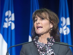 Quebec Immigration Minister Kathleen Weil announces the province's new immigration initiatives at a news conference, Monday, March 7, 2016 in Montreal.
