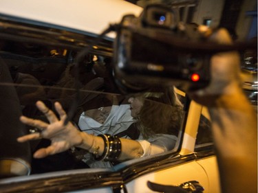 Madonna arrives in a classic American car to a restaurant where she was celebrating her 58th birthday in Havana, Cuba, Tuesday, Aug. 16, 2016.