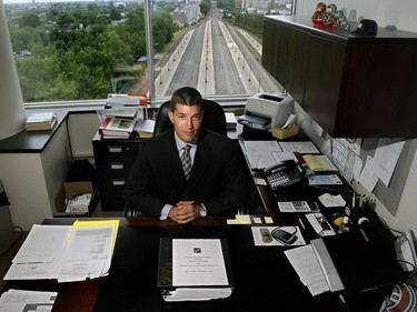 Julien Brisebois, photographed in his office at the Bell Centre in 2005 when he was the Montreal Canadiens' lawyer, is now the assistant general manager of the Tampa Bay Lightning.