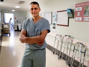 Pascal-Andre Vendittoli poses for a picture in the medical wing of the Santa Cabrini Hospital in Montreal on Tuesday August 16, 2016. Vendittoli is part of a team that has developed a protocol for hip replacement surgery as a day surgery process.