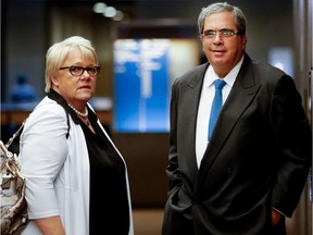 Defence lawyer Alan Guttman leaves the court room during deliberation in the Richard Henry Bain trial in Montreal on Friday August 19, 2016. A member of his Guttman's team is seen at left.