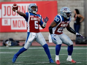 Alouettes quarterback Kevin Glenn has passed for 2,342 yards and 12 touchdowns this season along with nine interceptions, four of which came last week.