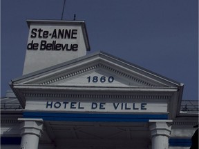 The hose tower is the chimney-like structure of the town hall building that supports the Ste-Anne-de-Bellevue name.