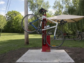 The Biciborne bike repair module at D'Ambrosio Park.