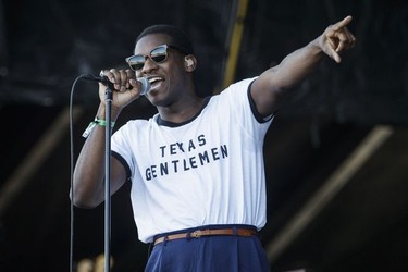 American musician Leon Bridges performs on day three of the Osheaga Music Festival at Jean-Drapeau Park in Montreal on Sunday, July 31, 2016.