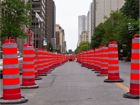 In May 2012, there was a partial collapse of Sherbrooke St. between McGill College Ave. and University St. The city conducted urgent repairs and put in place a temporary collector.